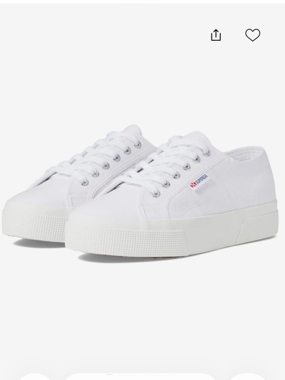 Superga White Low-Top 2740 Platform Canvas Sneaker Size 37